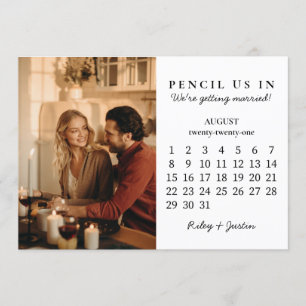 Pencil Us In Save the Date August 2021 Calendar Invitation