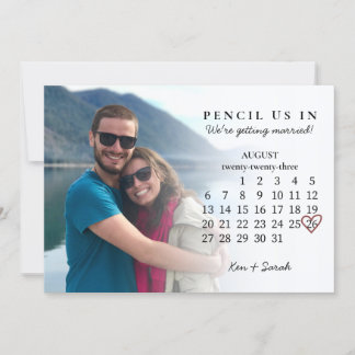 Pencil Us In Save the Date August 2023 Calendar In Invitation