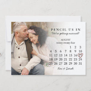 Pencil Us In Save the Date August 2024 Calendar Invitation