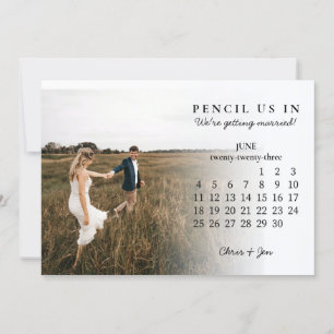 Pencil Us In Save the Date June 2023 Calendar Invi Invitation