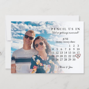 Pencil Us In Save the Date June 2023 Calendar Invi Invitation