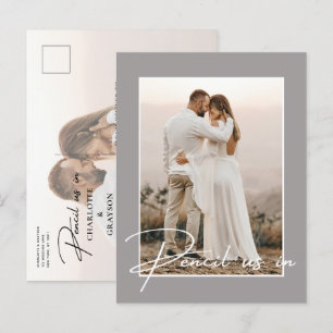 Pencil Us In Save The Date Photo Wedding Announcement Postcard