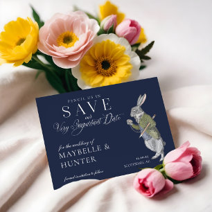 Pencil Us In Vintage Alice In Wonderland Rabbit Save The Date