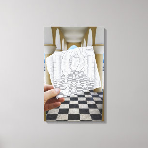 Pencil Vs Camera - Checkmate Canvas Print