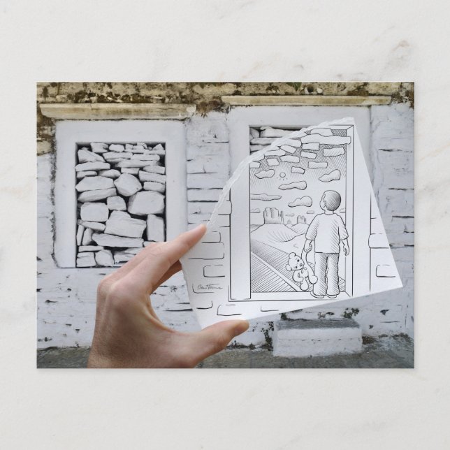 Pencil Vs Camera - Child Dreaming Postcard (Front)