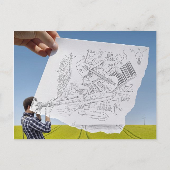 Pencil Vs Camera - Inspiration Postcard (Front)