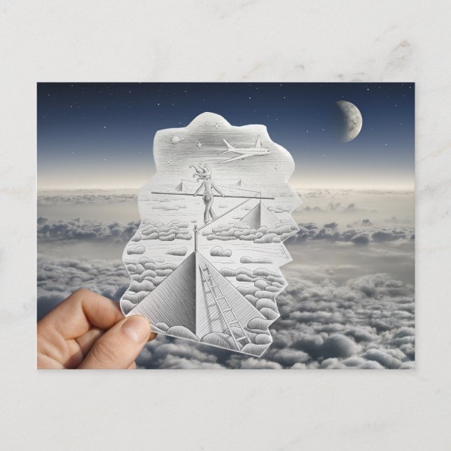 Pencil Vs Camera - Tightrope Walker Postcard (Front)