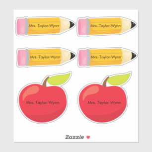 Pencils and Apples Teacher Classroom Personalise