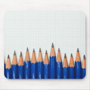 Pencils and graph paper mouse mat
