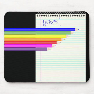 Pencils and Notebook Mouse Mat
