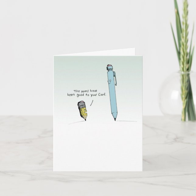 Pencils Cartoon Card (Front)