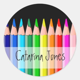 Pencils - Customised Classic Round Sticker