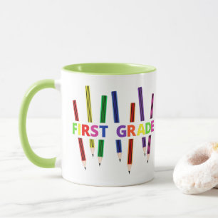 Pencils First Grade Teacher Mug