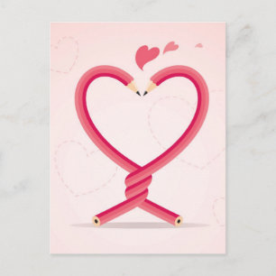 Pencils in Love Postcard