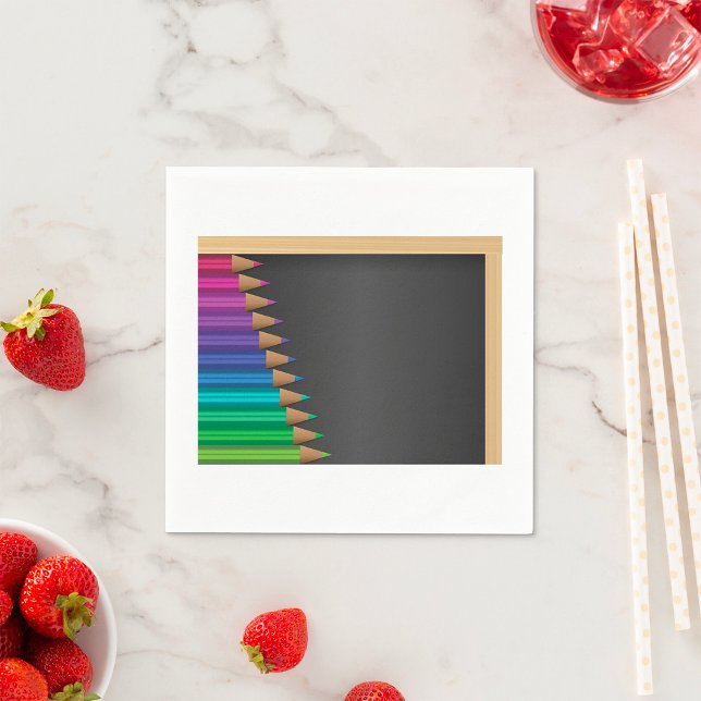 Pencils On A Blackboard Paper Napkins (Creator Uploaded)