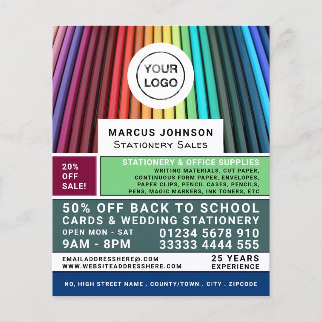 Pencils, Stationery & Office Supplies, Stationer Flyer (Front)