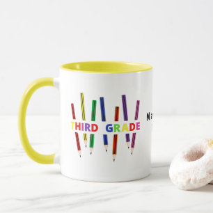 Pencils Third Grade Customisable Teacher Mug