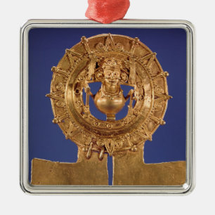 Pendant representing a sun disc, Zaachila Metal Tree Decoration