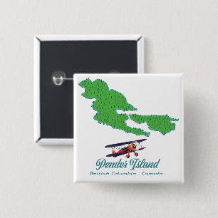 Pender Island British Columbia Travel map 15 Cm Square Badge