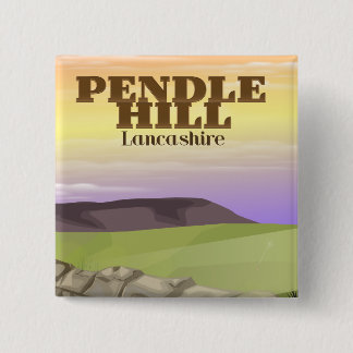 Pendle Hill Lancashire 15 Cm Square Badge