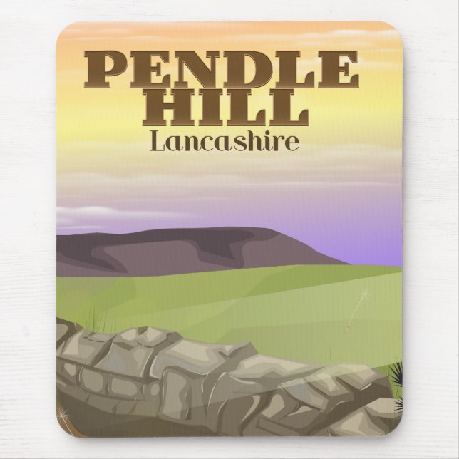 Pendle Hill Lancashire Mouse Mat (Front)