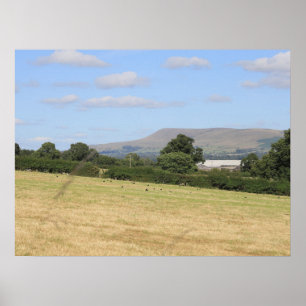 Pendle Hill Lancashire Postcard Poster