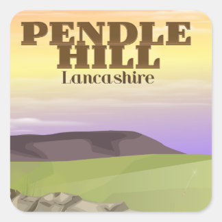 Pendle Hill Lancashire Square Sticker