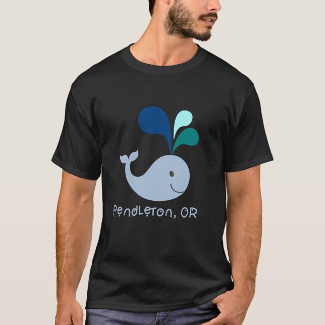 Pendleton Oregon Cute Whale Lover Cartoon T-Shirt (Front)