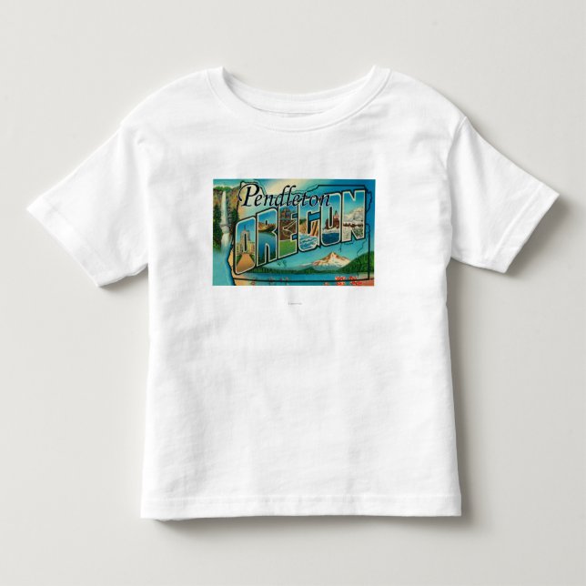 Pendleton, Oregon - Large Letter Scenes Toddler T-Shirt (Front)