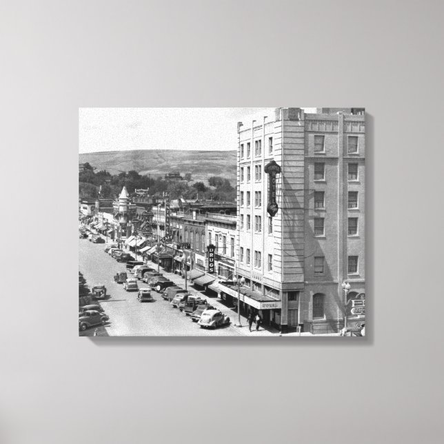 Pendleton, Oregon Main Street View Photograph Canvas Print (Front)