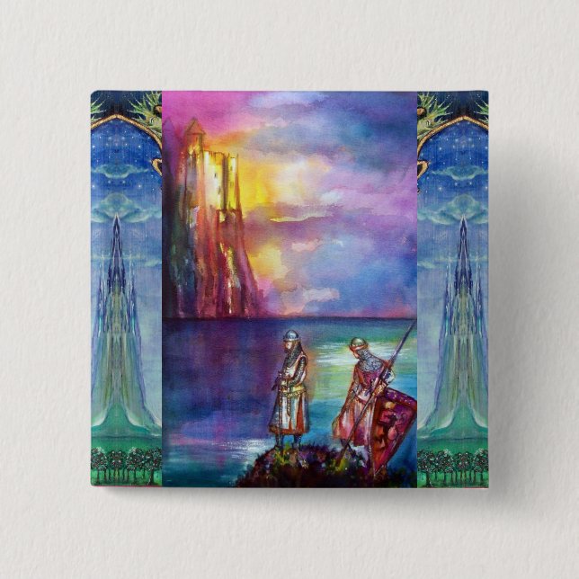 PENDRAGON Mediaeval Knights,Lake Sunset,Fantasy 15 Cm Square Badge (Front)