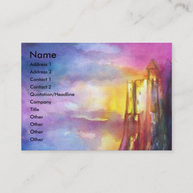 PENDRAGON Mediaeval Knights,Lake Sunset,Fantasy Business Card (Front)