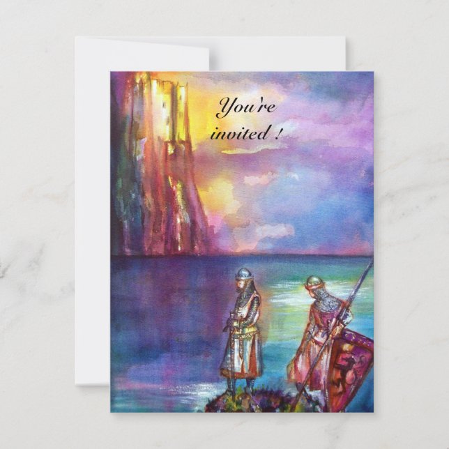 PENDRAGON Mediaeval Knights,Lake Sunset,Fantasy Invitation (Front)