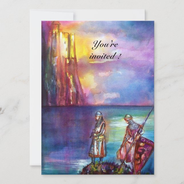 PENDRAGON Mediaeval Knights,Lake Sunset,Fantasy Invitation (Front)
