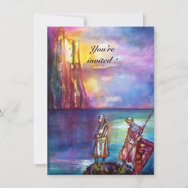 PENDRAGON Mediaeval Knights,Lake Sunset,Fantasy Invitation (Front)