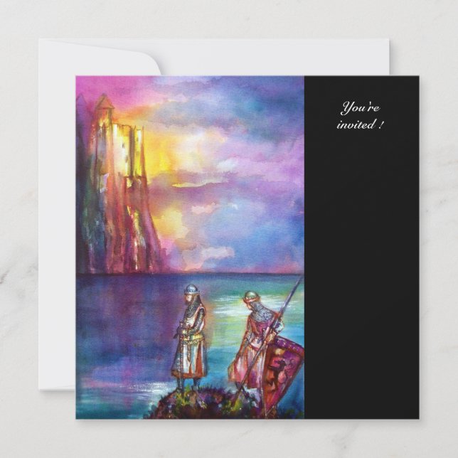 PENDRAGON Mediaeval Knights,Lake Sunset,Fantasy Invitation (Front)