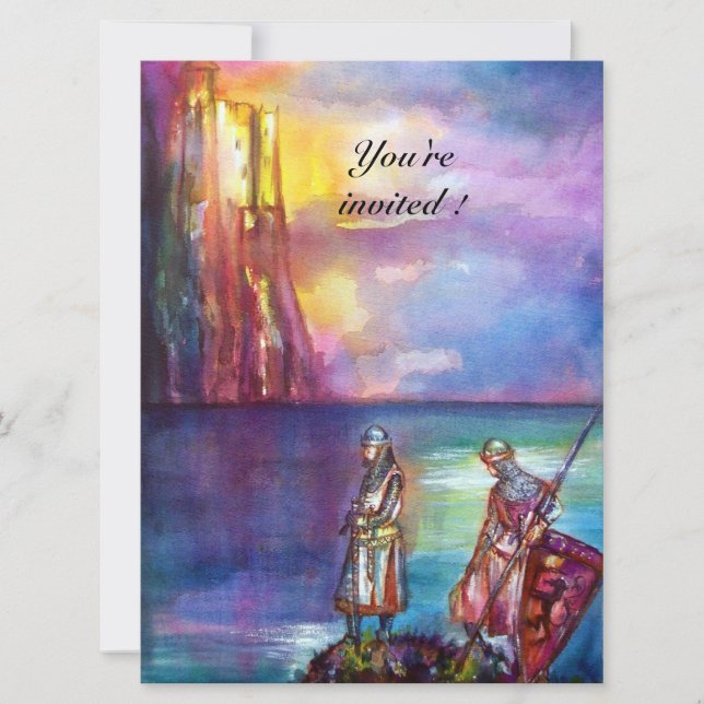 PENDRAGON Mediaeval Knights,Lake Sunset,Fantasy Invitation (Front)