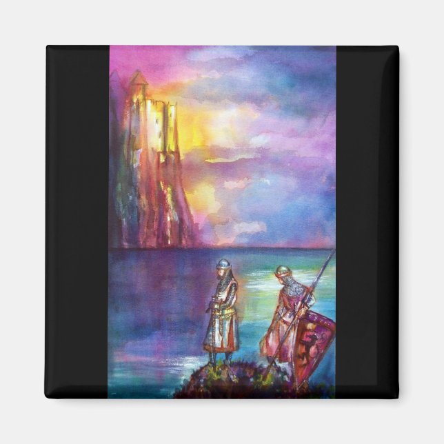 PENDRAGON Mediaeval Knights,Lake Sunset,Fantasy Magnet (Front)