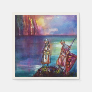 PENDRAGON Mediaeval Knights,Lake Sunset,Fantasy Napkin