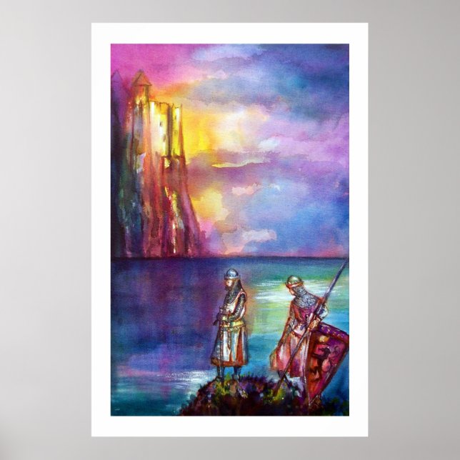 PENDRAGON Mediaeval Knights,Lake Sunset,Fantasy Poster (Front)