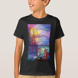 PENDRAGON Mediaeval Knights,Lake Sunset,Fantasy T-Shirt