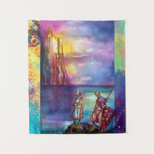 PENDRAGON Mediaeval Knights,Lake Sunset,Fantasy Tapestry