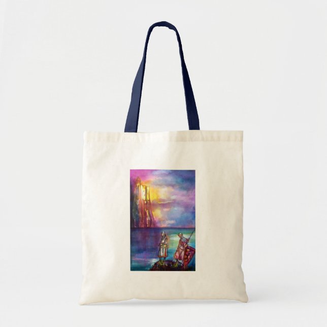 PENDRAGON Mediaeval Knights,Lake Sunset,Fantasy Tote Bag (Front)