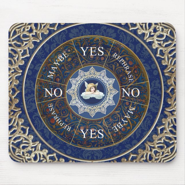 Pendulum Board Chart Divination Game Angel Blue Mouse Mat (Front)