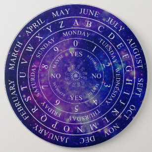 Pendulum Board Chart Divination Game Purple Space 6 Cm Round Badge