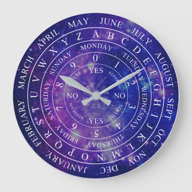 Pendulum Board Chart Divination Game Purple Space Large Clock (Front)