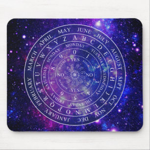 Pendulum Board Chart for Divination Game Purple Mouse Mat