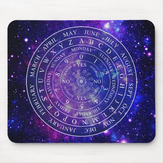 Pendulum Board Chart for Divination Game Purple Mouse Mat (Front)