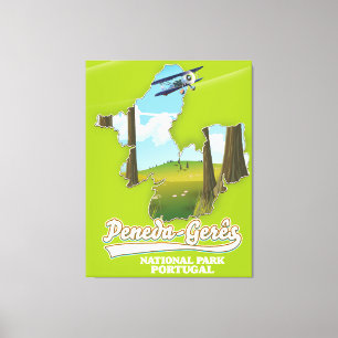 Peneda-gerês national park Portugal map Canvas Print