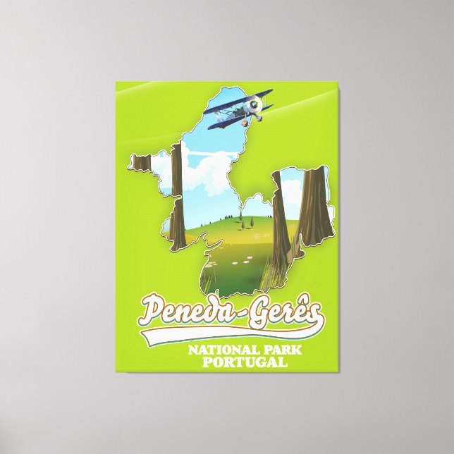 Peneda-gerês national park Portugal map Canvas Print (Front)